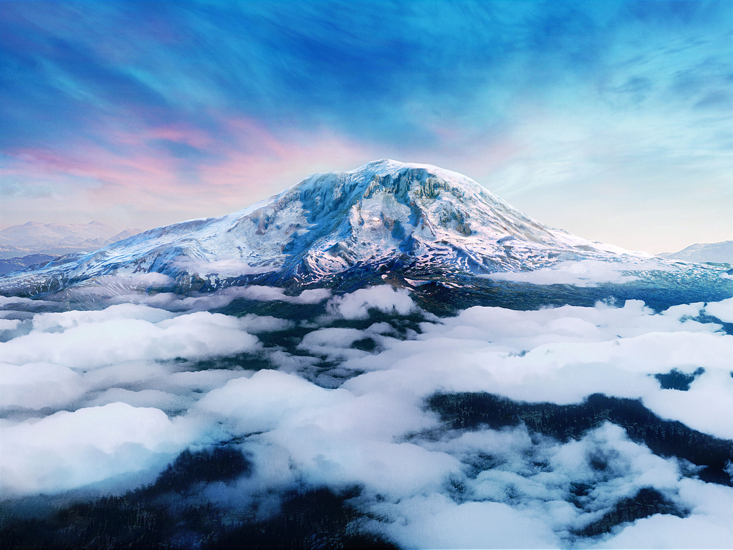 Mount Adams, WA, VFX render by Tim Wade, CGI